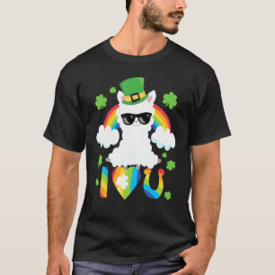 St Patricks Day I Liebe You Llama Rainbow Heart U T-Shirt