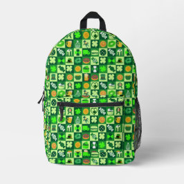 St. Patrick's Day Icons Nahtloses Muster Bedruckter Rucksack