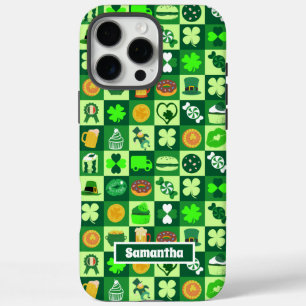 St. Patrick's Day Icons Nahtloses Muster iPhone 16 Pro Max Hülle