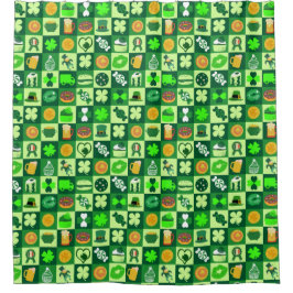 St. Patrick's Day Icons Nahtloses Muster Duschvorhang