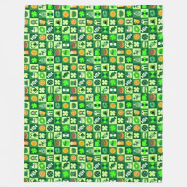 St. Patrick's Day Icons Nahtloses Muster Fleecedecke