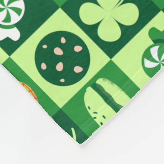 St. Patrick's Day Icons Nahtloses Muster Fleecedecke (Ecke)