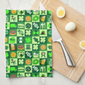 St. Patrick's Day Icons Nahtloses Muster Geschirrtuch (Viertel Falte)