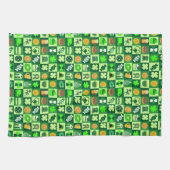 St. Patrick's Day Icons Nahtloses Muster Geschirrtuch (Horizontal)