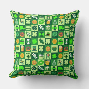 St. Patrick's Day Icons Nahtloses Muster Kissen