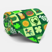 St. Patrick's Day Icons Nahtloses Muster Krawatte (Gerollt)