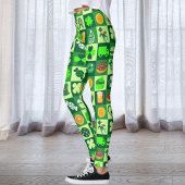 St. Patrick's Day Icons Nahtloses Muster Leggings
