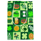 St. Patrick's Day Icons Nahtloses Muster Mittlere Geschenktüte (Vorderseite)