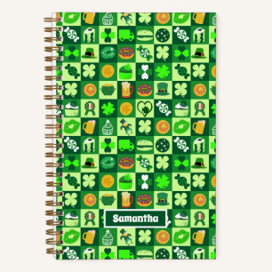 St. Patrick's Day Icons Nahtloses Muster Notizblock