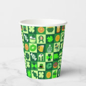 St. Patrick's Day Icons Nahtloses Muster Pappbecher (Rückseite)