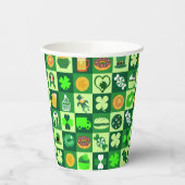 St. Patrick's Day Icons Nahtloses Muster Pappbecher (Links)