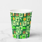 St. Patrick's Day Icons Nahtloses Muster Pappbecher (Rechts)