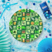 St. Patrick's Day Icons Nahtloses Muster Pappteller (Party)