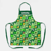 St. Patrick's Day Icons Nahtloses Muster Schürze (Vorderseite)