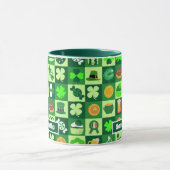 St. Patrick's Day Icons Nahtloses Muster Tasse (Zentrum)