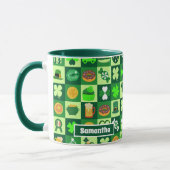 St. Patrick's Day Icons Nahtloses Muster Tasse (Links)