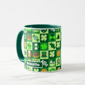 St. Patrick's Day Icons Nahtloses Muster Tasse (Vorderseite Links)