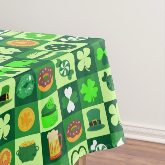 St. Patrick's Day Icons Nahtloses Muster Tischdecke (Beispiel)