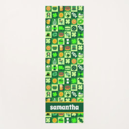 St. Patrick's Day Icons Nahtloses Muster Yogamatte