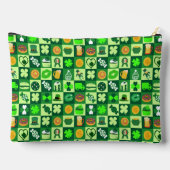 St. Patrick's Day Icons Nahtloses Muster Zubehörtasche (Rückseite)