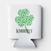 St. Patrick's Day im personalisierten Kleeblatt Dosenkühler (Rückseite)