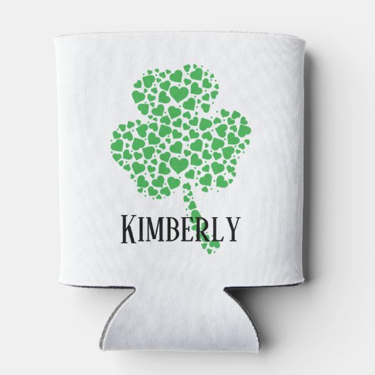 St. Patrick's Day im personalisierten Kleeblatt Dosenkühler (Rückseite)
