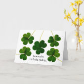 St. Patrick's Day in Irish Gaelic Kleeblatts Karte (Gelbe Blume)