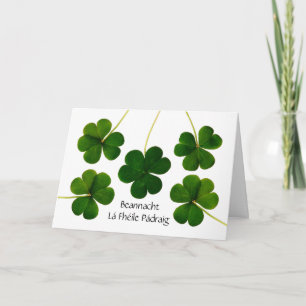 St. Patrick's Day in Irish Gaelic Kleeblatts Karte