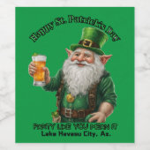 St. Patrick's Day in Lake Havasu, Az. Weinetikett (Einzelnes Label)