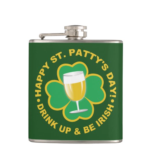 St. Patrick's Day individuelle Name Flachmann (Vorderseite)