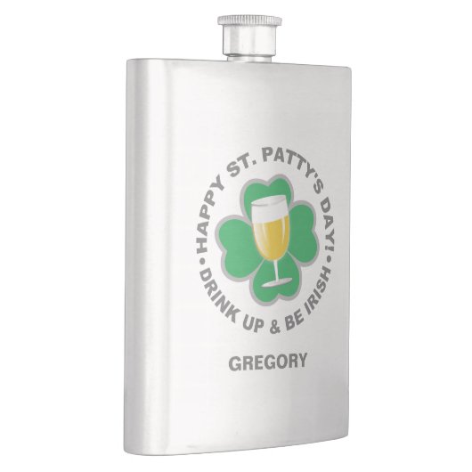 St. Patrick's Day individuelle Name Flachmann (Rechts)