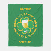 St. Patrick's Day individuelle Name Fleece Decke (Vorderseite)