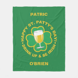 St. Patrick's Day individuelle Name Fleece Decke
