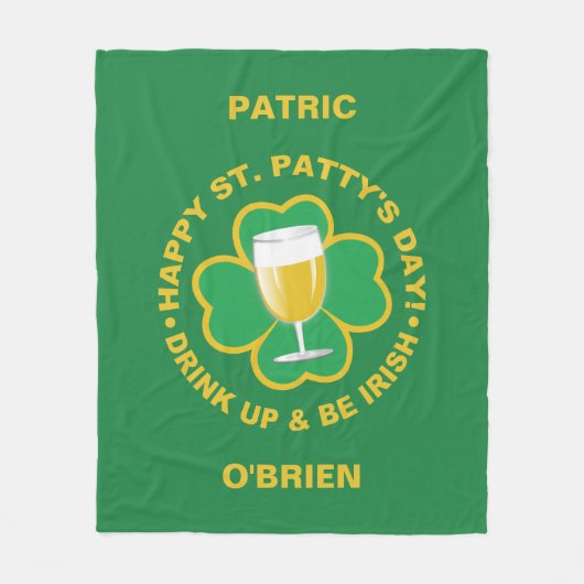 St. Patrick's Day individuelle Name Fleece Decke (Vorderseite)
