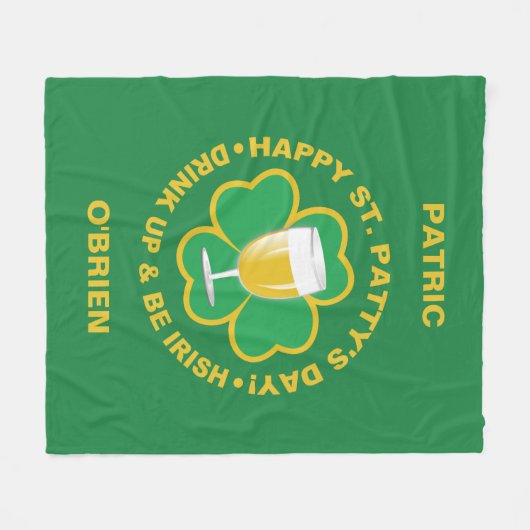 St. Patrick's Day individuelle Name Fleece Decke (Vorderseite (Horizontal))