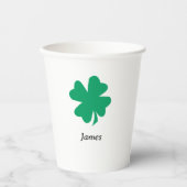 St Patricks Day Individuelle Name Monogram Kleebla Pappbecher (Vorderseite)