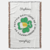 St. Patrick's Day individuelle Name werfen Decke (Vorderseite Vertikal)