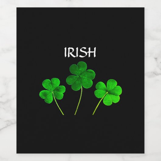 St. Patrick's Day Ire Kleeblatt Verlasse Green 202 Weinetikett (Einzelnes Label)
