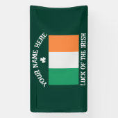St Patrick's Day Ireland Flag Custom Name Shamrock Banner (Vertikal)