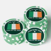 St Patrick's Day Ireland Flag Custom Name Shamrock Pokerchips (Stapel)
