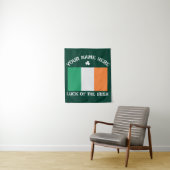 St Patrick's Day Ireland Flag Custom Name Shamrock Wandteppich (Beispiel)