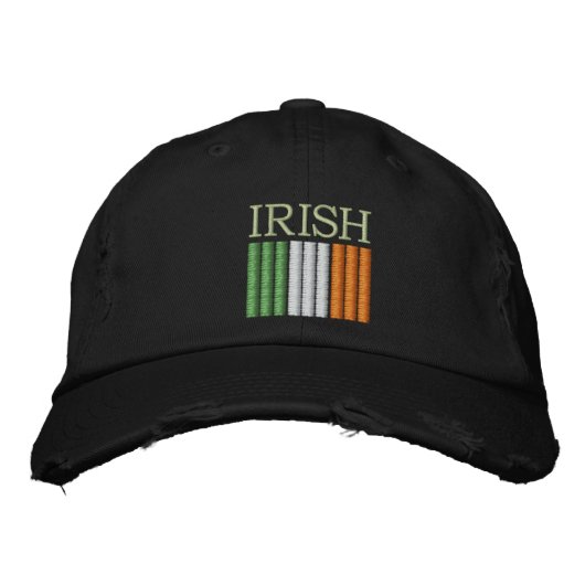 St. Patrick's Day Ireland Flag Hat Bestickte Kappe (Vorderseite)