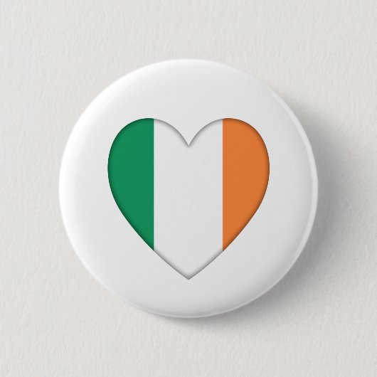 St. Patrick's Day Ireland Flaggenherz-Abzeichen Button (Vorderseite)