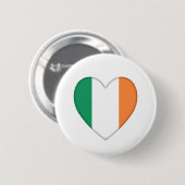 St. Patrick's Day Ireland Flaggenherz-Abzeichen Button (Vorne & Hinten)
