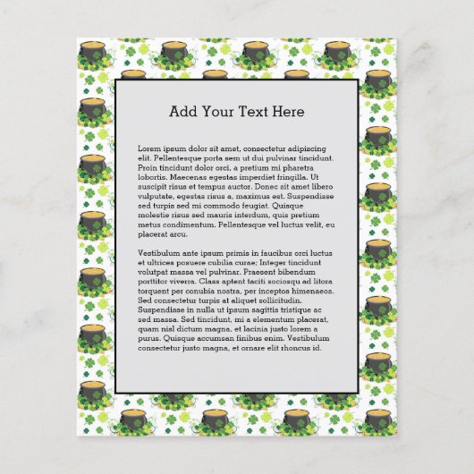 St Patricks Day Ireland Green Clover Leprechaun Flyer (Vorne)