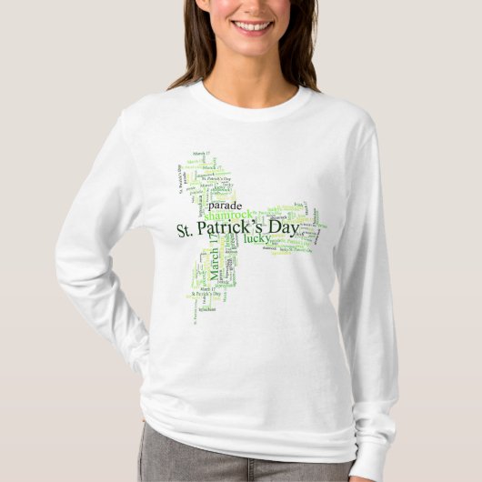 St. Patrick's Day Ireland Word Collage T-Shirt (Vorderseite)
