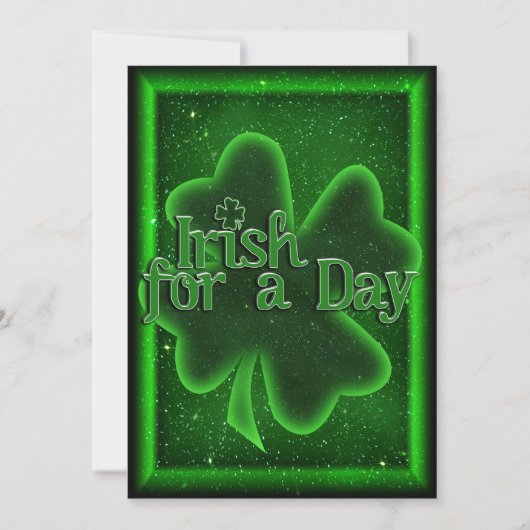 St. Patrick's Day irisch für einen Tag Einladung (Vorderseite)