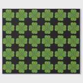 St. Patrick's Day, irisch grün glitzerndes Kleebla Geschenkpapier (Flach)