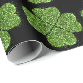 St. Patrick's Day, irisch grün glitzerndes Kleebla Geschenkpapier