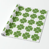 St. Patrick's Day, irisch grün glitzerndes Kleebla Geschenkpapier (Ungerollt)